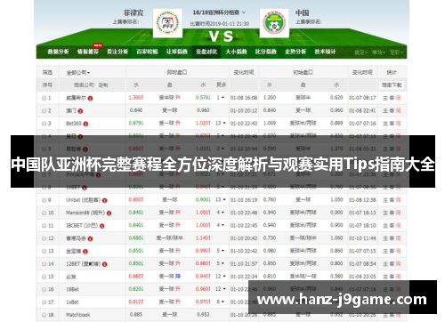 中国队亚洲杯完整赛程全方位深度解析与观赛实用Tips指南大全